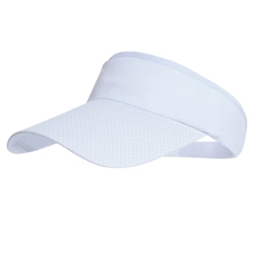 Jmkcoz Sports Sun Visor Hats Adjustable Cooling Athletic Visors Hat Baseball Cap for Women Men Golf Tennis Cycling Running (White)