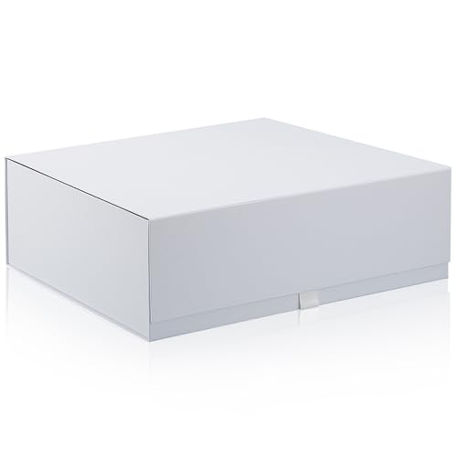 Image of Rsgift 3 Packs Gift Box 18x15x6.1 Inches,White Gift Boxes with Lids,Collapsible Groomsmen Proposal Box with Magnetic,Extra Large Gift Boxes for Presents,Wedding,Christmas,Birthday