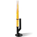 Jaxguom Pelletfackel, Edelstahl Feuerrohr Pelletfackel,mit 100x8cm Glasröhre,Dekoratives Ambiente Feuersäule Outdoor,Feuerrohr für Garten und Terrasse,Hochwertiges Pelletfackel,Kein Schweißen