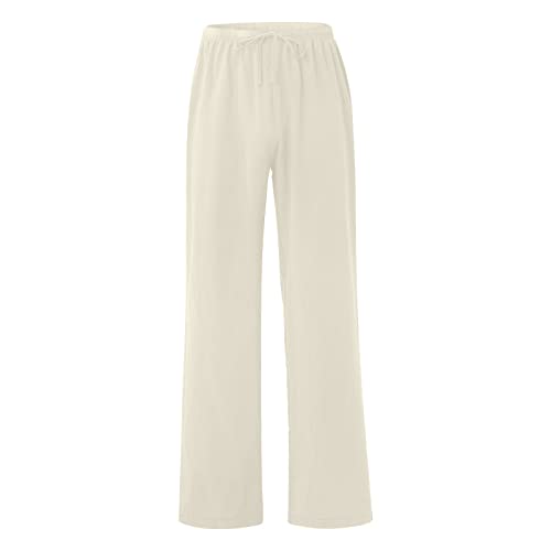 Pantalones de Hombre Men's Linen Pants Casual Long Pants, Loose Lightweight Drawstring Yoga Beach Trousers Casual Trousers3