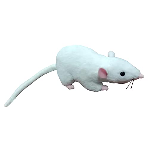 Lhcn021 13" Soft Small Grey Rat Mouse Plush Toy Lifelike Mice Stuffed Animals Toys Dolls Gifts For Kids Pets (White) #TOP1