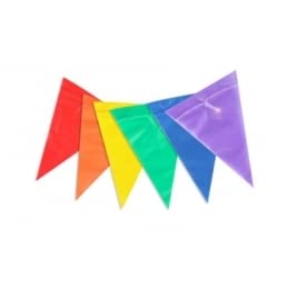 Rainbow Pride Light-Up Bunting - Pack of 2-3m Length (6 Pennants) of Triangular Bunting in Rainbow Colours - Perfect Accessory for Pride Month, Pride Marches and Pride Events