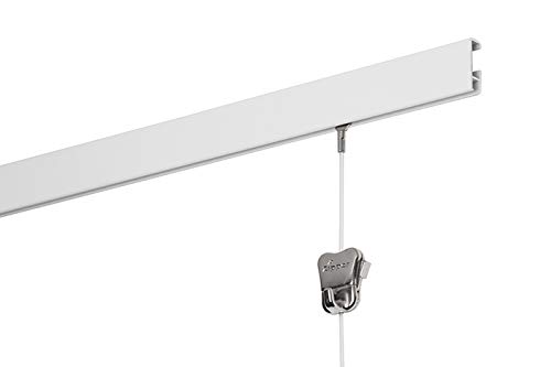 Image of STAS Art Hanging System for Drywall - drywallXpress White 150 cm - Complete kit, incl. 2 Cords 150cm with 2 Hooks