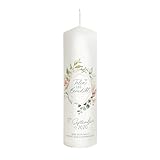Liamoria® Hochzeitskerze Blumenkranz mit Namen und Datum - Modell Echte Liebe - Hochwertiges...