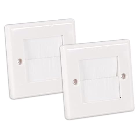 2 Stück Unterputzdosen Abdeckung Kabeldurchführung Wand Wandauslassdose für Kabeldurchführungen Kabeldurchlass Weiß Cover