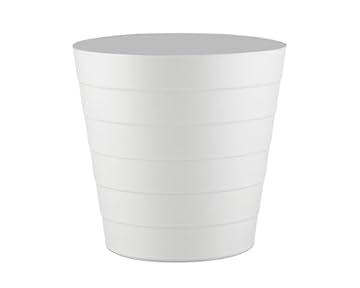 Zuvo 8L Plastic Waste Paper Bin – Shatter-Proof White Office & Bedroom Trash Can with Wave Design