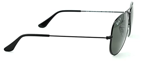 Ray-Ban RB3025 Unisex Aviator Polarized Sunglasses (Black Frame/Green Polarized Lens 002/58, 58)3