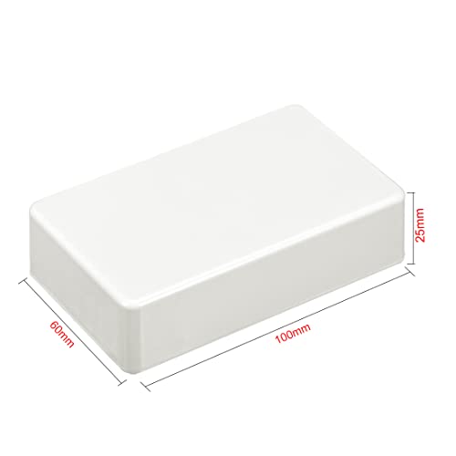 sourcing map 100 x 60 x 25mm(3,94 * 2,36 * 0,98Zoll)Elektronischer Kunststoff DIY Anschlusskasten Gehäuse Weiß