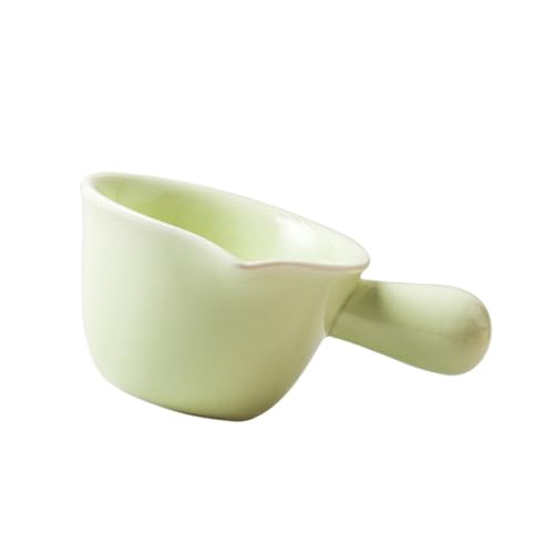 FUNOMOCYA Ceramic Cookware Condiment Plate Mini Saucepan Syrup Pour Jug Microwaveable Cooking Pot Big Cereal Bowl Porcelain Sauce Pitcher Sauce Serving Dish Coffee Creamer Porridge Pot Green