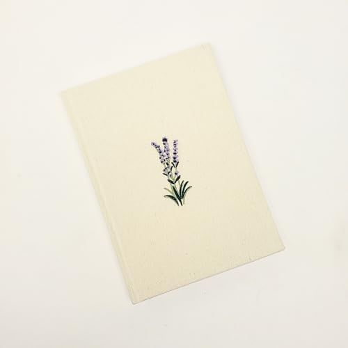 Image of Kelly Green Delicate Floral Cream Hardcover Fabric Journal (43975)