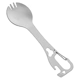 HORIALENCE Multifunktionale Edelstahl Camping-utensilien Mit Schlüsselanhänger Löffel Flaschenöffner Und Dosenöffner Für Outdoor Reisen Und Picknicks Praktisch Und Tragbar Für