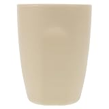 NULYLU Beige Plastic Toothbrush Mug Small Round Couple Toothbrush Holder Bathroom Drinking Cup for Home