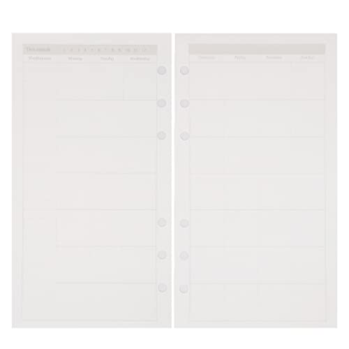 Image of Zelten Loose Leaf Punched Paper Refills Paper for 6 Hole Binder Personal Organizer Diary Notebook Refillable Planner (Monthly Planner,A6 /6 Hole)