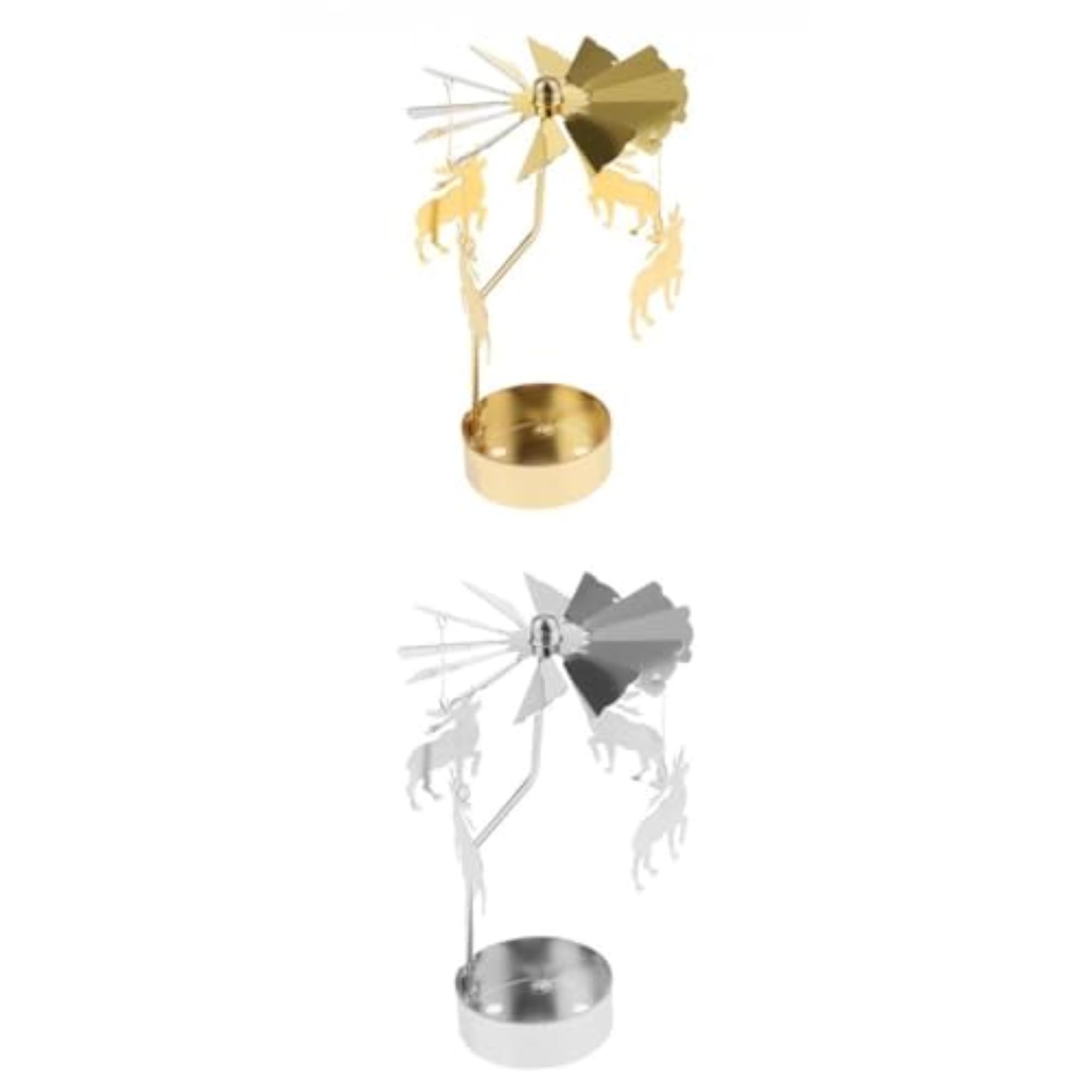 2pack Christmas Decor Rotating Candle Tea Light Holders, Deer