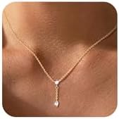 Gold/Silver Necklaces for Women, Dainty 14K Real Gold/Sterling Si...