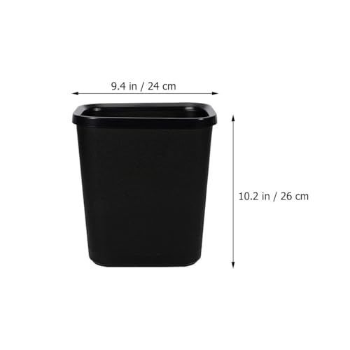 Caneca de basura pequeña rectangular negra 8L para baño y oficina miniatura 2