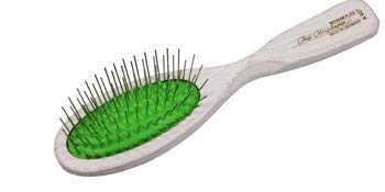 Chris Christensen 22 mm Pocket Oval Dog Brush, Breezy Brush Series, Groom Like a Professional, Rounded and Grounded Metal Pins, Best for Styling and Straightening Coat, Medium