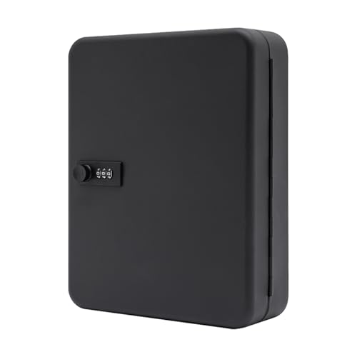 36 Key Storage Cabinet with Combination Lock, Wall Mount Security Key Safe Box with Code, 12"x 9.5" x 3" Metal Keys Storage Box for Home Office Schools
