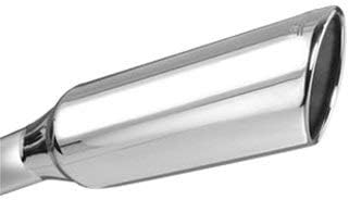 عن قرب view of a polished Borla exhaust tip