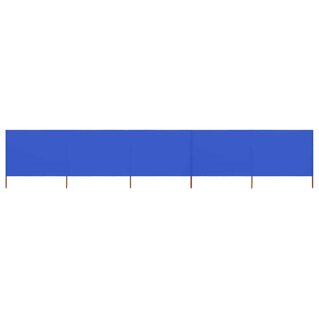 vidaXL 5-panel Wind Screen Durable Stable Solid Camping Windbreak Sun Privacy Screen Wind Breaker Beach Shelter Fabric 600x80cm Azure Blue