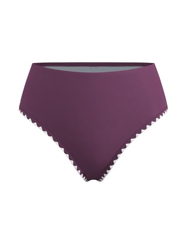 Jillumi Womens Tankini Bathing Suits High Waisted Bathing Suit Shell Stitch Push Up Two Piece Swimsuits Bathing Suits with Shorts (Deep Purple L) — view 6