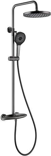 Kit de garniture de douche thermostatique LWX mural avec mitigeur de baignoire et effet pluie