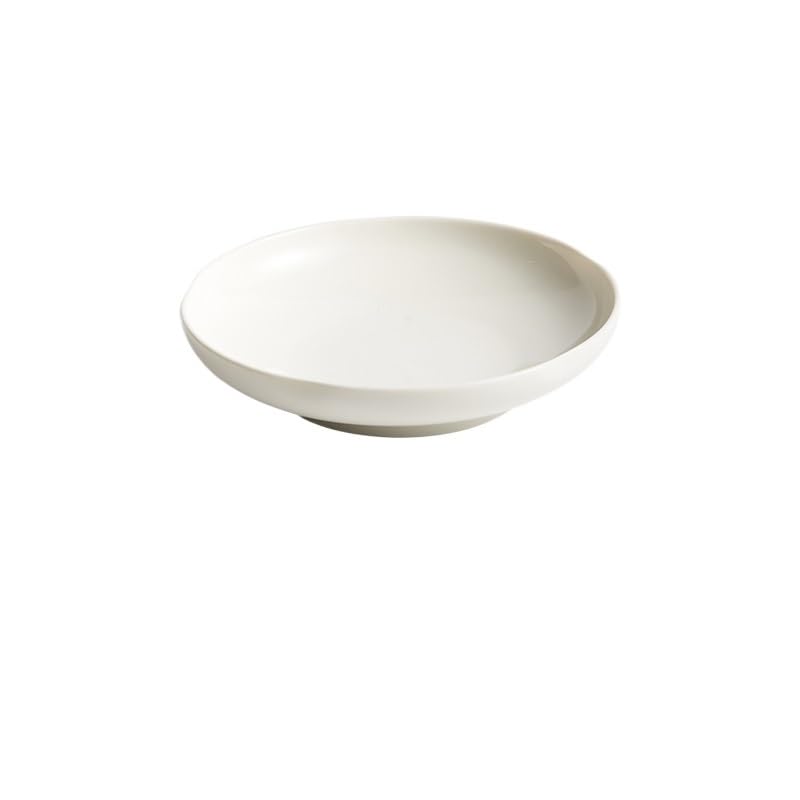 Platos de Cena platear pequeño for el hogar, platear pequeño de Verduras, platear Poco Profundo de cerámica Blanca, platear for saltear, platear de Desayuno Platos de Pasta(7.8inch)