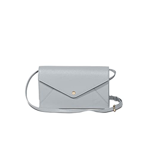 Borsa portafoglio Envelope a tracolla con tre scomparti, chiusura con bottone e tasca porta card, interno con tasca centrale a zip e scomparti
