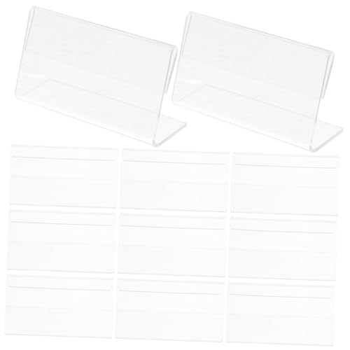 NUOLUX 20個 透明アクリルプライスタグホルダー 耐摩耗性安定価格表示 店舗用商品サインディスプレイ 多用途カードスタンド スーパーマー