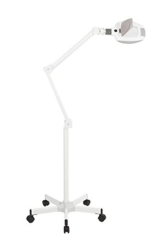 Lampe loupe LED professionnelle base à roulettes 5 dioptries Weelko (70 LEDS)