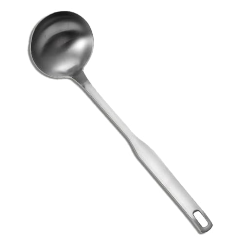 Soup Ladle,Stainless Steel Ladle Spoon 11.6x3.1inch Stainless Steel Soup Spoon Ladle With Ergonomic Handle Hotpot Ladle for Kitchen