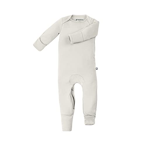Image of GUNAMUNA Convertible Baby Footie Pajamas, 2-in-1 Romper with Diaper-ZiP, Fold-Over Mittens & Cuffs