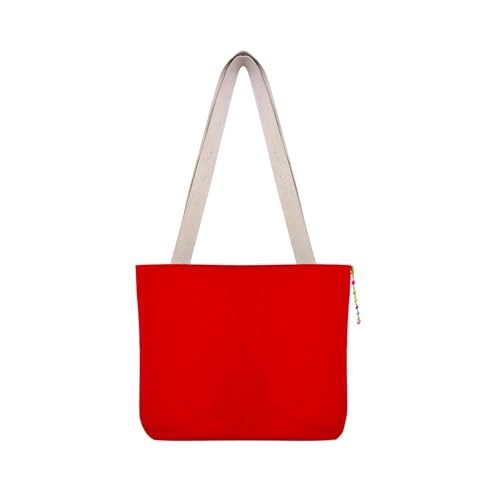 Image of Hand-Printed Tote Bag with Classical Design-Reusable, Zipper Closure For Women & Girls