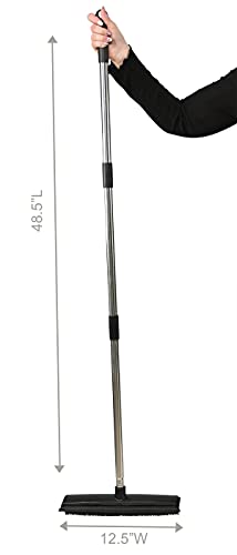 Home-X Pet Hair Remover Broom, Carpet And Floor Broom, Adjustable Handle Length, Rubber Bristle Sweeper, Long Handled Squeegee, 48 ½” L X 12 ½” W X 2” H #TOP3
