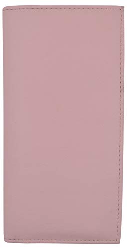 Funda para chequera rosa de piel en tamaño M para organizar tus pagos en la oficina