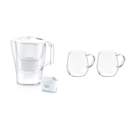 【セット商品】ブリタ 浄水器 ポット型 PFOS/PFOA除去試験済 ろ過水容量:1.75L(全容量:3.5L) + HARIO(ハリオ) ラウンドマグ 2個セット 360ml