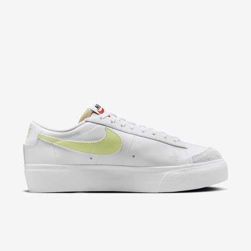 Nike Blazer Low Platform Women's Shoes (DJ0292-115, White/Team Orange/Black/Life Lime) Size 8.53