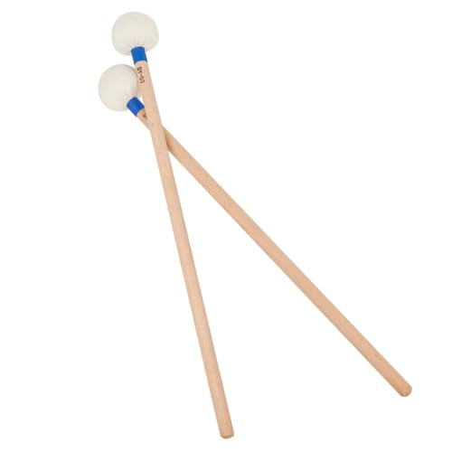 Baquetas Abaodam, 2 piezas, mango de madera y cabeza de fieltro para instrumentos de percusión, ideales para timbales y bombo miniatura 1