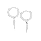 Yelena Dangle Spike Hoop Earrings Sterling Silver Huggie Earrings Handmade Gold Spike Hoops, Minimal