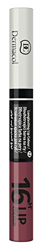 Dermacol DC 16-Hour Long-lasting Liquid Lipstick | Lip Plumper Balm & Colour Gloss | Beauty Cosmetics with Matte and Glitter Finish | Two-Phase Set | Non-drying formula | No.12 Brown-purple, 7.1 ml