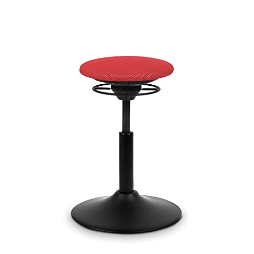 balimo Mouvement Chaise design - Métal Noir Mat avec assise rouge Cover