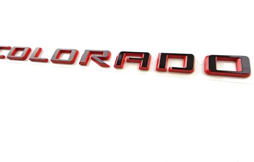 Image of 4Pcs New Body Side Tailgate Side Emblems 3D Badge Logo Truck Nameplate Sticker Letter 85594766 Replacement for 2015-2022 Colorado V6 (Black Red)