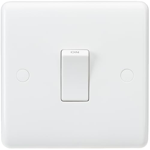 Knightsbridge CU8341N Curved Edge 20 A DP Switch with Neon, White