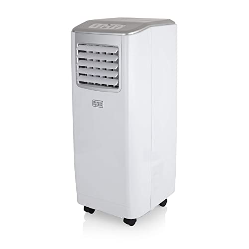 BLACK+DECKER BXAC40006GB 9000 BTU Portable 3-in-1 Air Conditioner, Dehumidifier, Cooling Fan, LED Display, 2 Fan Speed, 24 Hour Timer, Remote Control, White