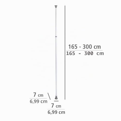 Miniatura 5 de Wenko Barra Principal Herkules 165-300 Cm - Sistema De Orden Ajustable, Barra Telescópica, Acero, 7.5 X 165-300 X 7.5 Cm, Blanco