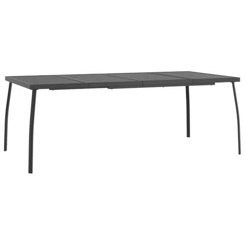 vidaXL Gartentisch, Garten Esstisch Mesh-Design, Terrassentisch Stahlgestell, Gartenmöbel Tisch, Modern, Anthrazit 200x100x72cm Stahlgitter