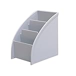 XEERAANG Desk Organizer Trapezoid Remote Control Holder Creative Tabletop Organizer for Study Office Living Room Dresser