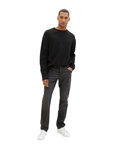 TOM TAILOR Herren Josh Regular Slim Jeans mit Stretch, 10250 - Used Dark Stone Black Denim, 34/32 – Ansicht 3