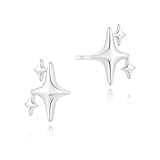 Asdecy Star Stud Earrings for Women Sterling Silver Studs Earrings Hypoallergenic Earring Dainty Cute Symmetry Jewellery Teenage Girls Gifts for Her