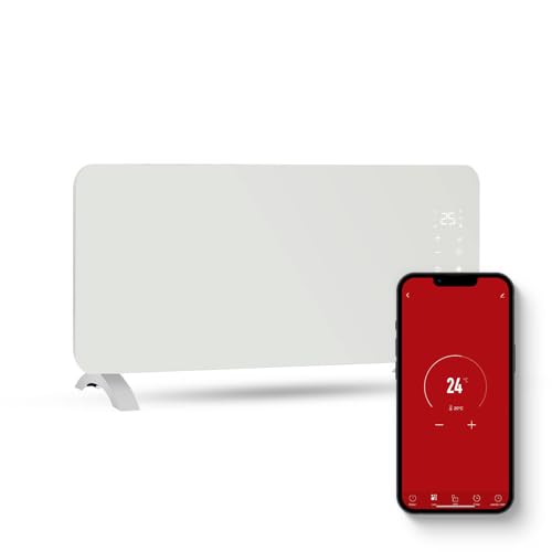 FlinQ Smart chauffage electrique economique - Radiateur electrique mobile ou Radiateur electrique mural - 2000W - 96 x 46 x 13 cm - Blanc